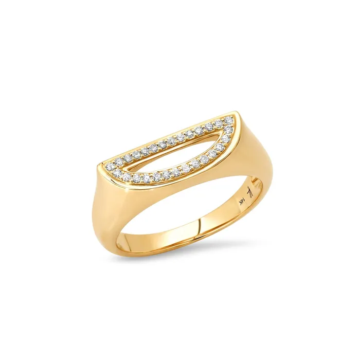 Helena Rose Rings Chunky Initial Diamond Ring Helena Rose Rings Chunky Initial Diamond Ring
