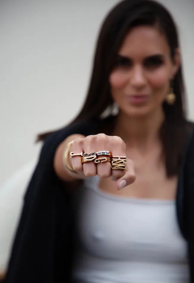 Helena Rose Rings Chunky Initial Diamond Ring Helena Rose Rings Chunky Initial Diamond Ring