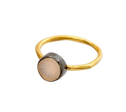 Indaba Stonegold Ring White Rings