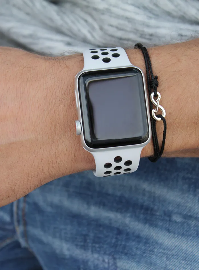 Infinity Bracelet Black cord mens bracelet with silver clasp We Are All Smith Bracelets