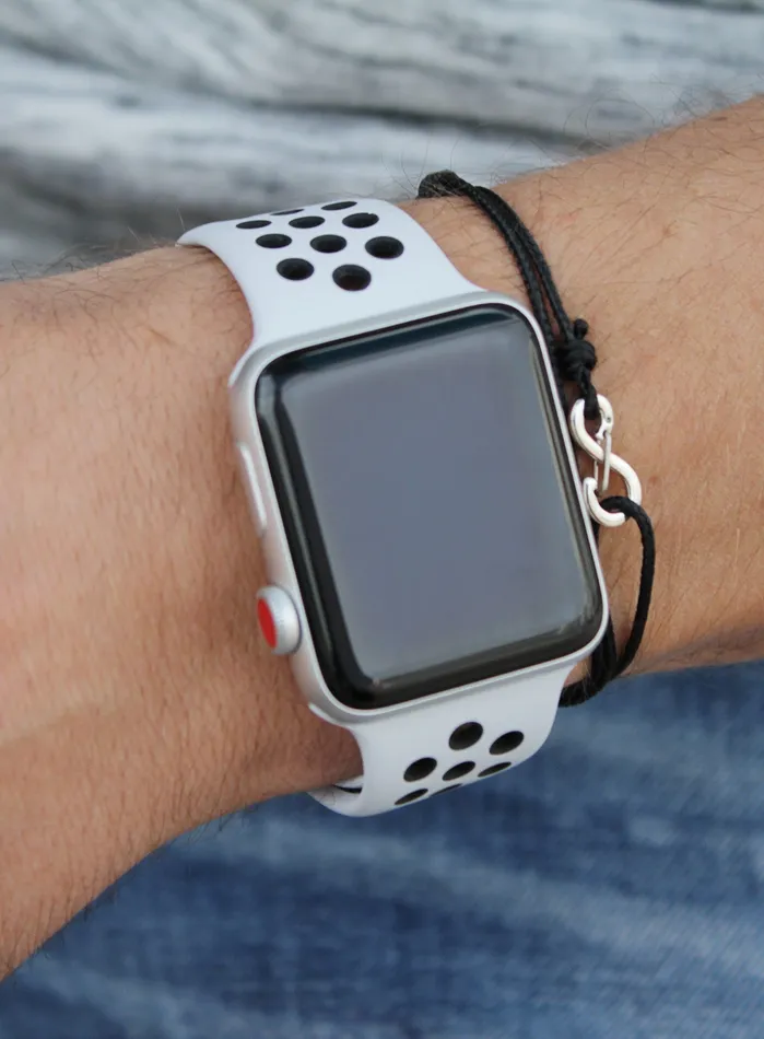 Infinity Bracelet Black cord mens bracelet with silver clasp We Are All Smith Bracelets