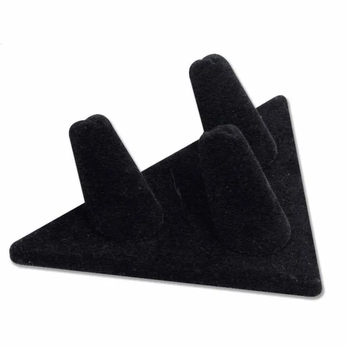 JE0030 Rings Ring Display Black Velvet Three Finger