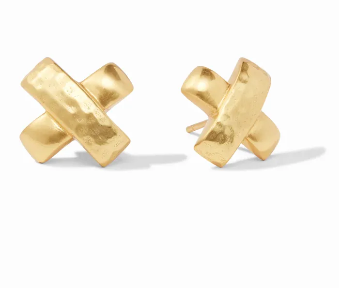 Julie Vos Earrings Catalina Gold X Stud Earrings