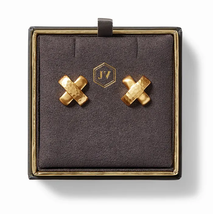 Julie Vos Earrings Catalina Gold X Stud Earrings