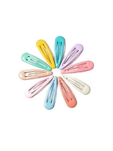 Kairangi Hair Clips for Girls Kids Hair Clip Hair Accessories for Girls Babys 30 Pcs Multicolor Snap Hair Clips Light Colors Tic Tac Clips Hairclips for kids Baby Teens Toddlers Yellow Chimes Necklaces