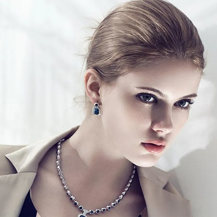 Kairangi Kairangi Drop Earrings for Women Silver Plated Classic Crystal Blue Drop Earrings for Women and Girls Earrings