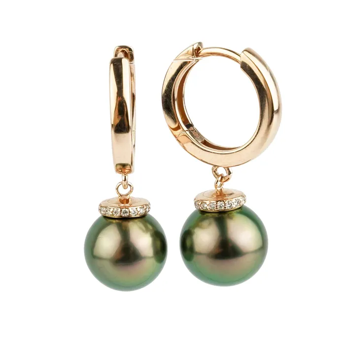 Kamoka Pearl Earrings Flashy Aubergine Peacock Tahitian Pearl Diamond Halo Earrings Kamoka Pearl Earrings Flashy Aubergine Peacock Tahitian Pearl Diamond Halo Earrings