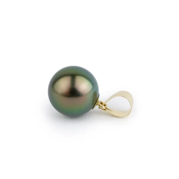 Kamoka Pearl Necklaces Petite Aubergine Peacock 85mm Tahitian Pearl Pendant