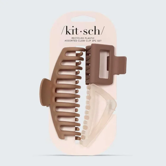 KITSCH Earrings Klauenklammern neutral aus recyceltem Kunststoff 3teilig KITSCH