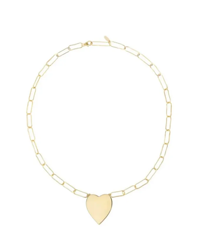 Kris Nations Necklaces Gold heart on paperclip necklace