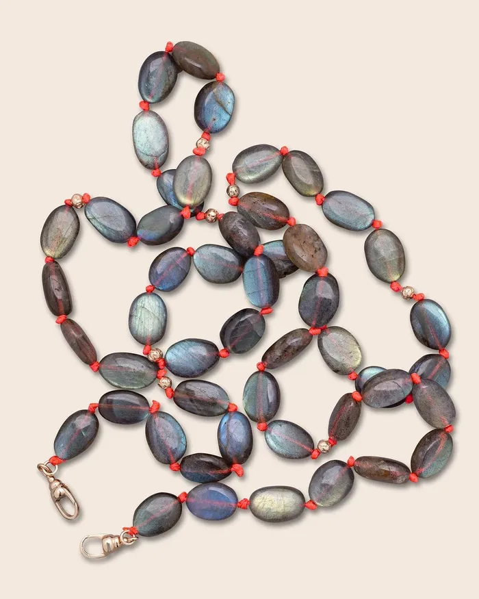 LAltelier Plume Necklaces Coffee Bean Necklace Labradorite