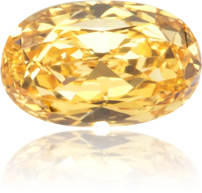 Langerman Diamonds Earrings Natural Orange Diamond Oval 012 ct Polished