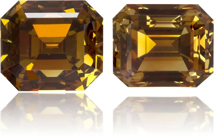 Langerman Diamonds Earrings Natural Orange Diamond Rectangle 207 ct set Langerman Diamonds Earrings Natural Orange Diamond Rectangle 207 ct set