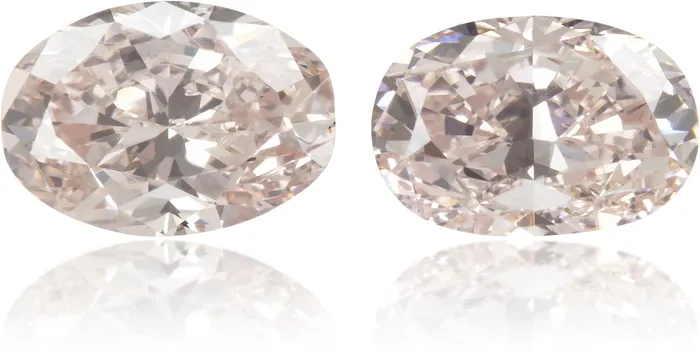 Langerman Diamonds Natural Pink Diamond Oval 078 ct set Earrings