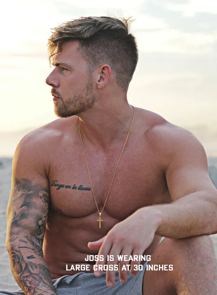 LARGE GOLD CROSS NECKLACE FOR MEN We Are All Smith Necklaces