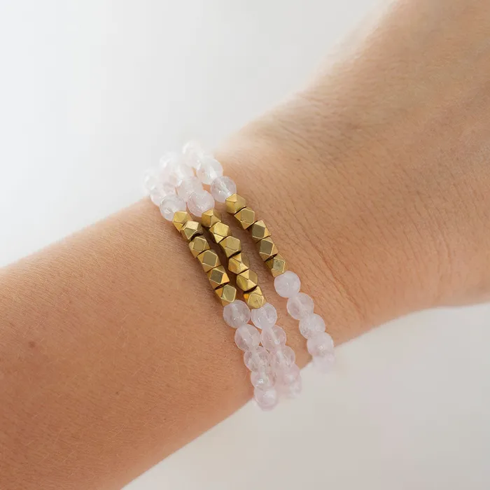 Lenny Eva Earrings Rosenquarz Armband 6mm Lenny Eva