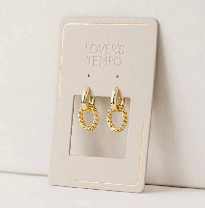 Lovers Tempo Blanche Click Hoop Earrings Gold Earrings