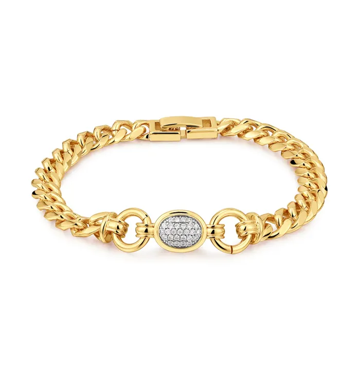 LUV AJ Bracelets The Pave Oval Link Bracelet
