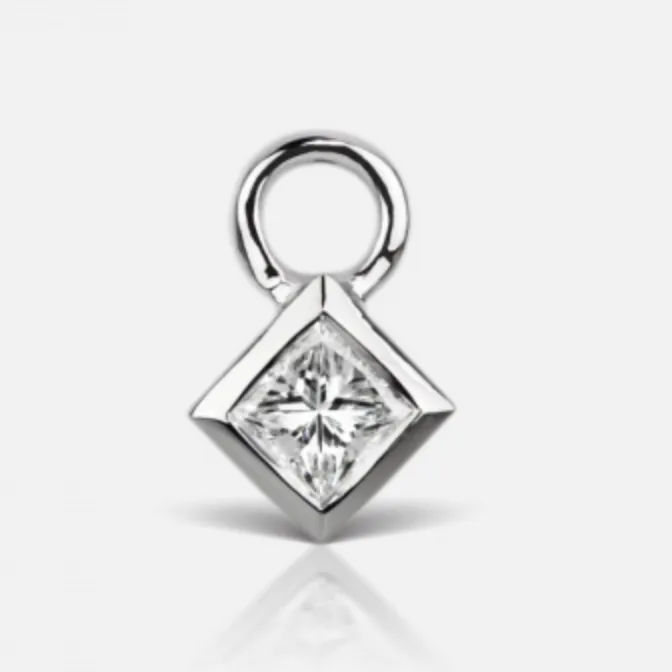 Maria Tash 3mm Diamond Princess Charm Charm Necklaces