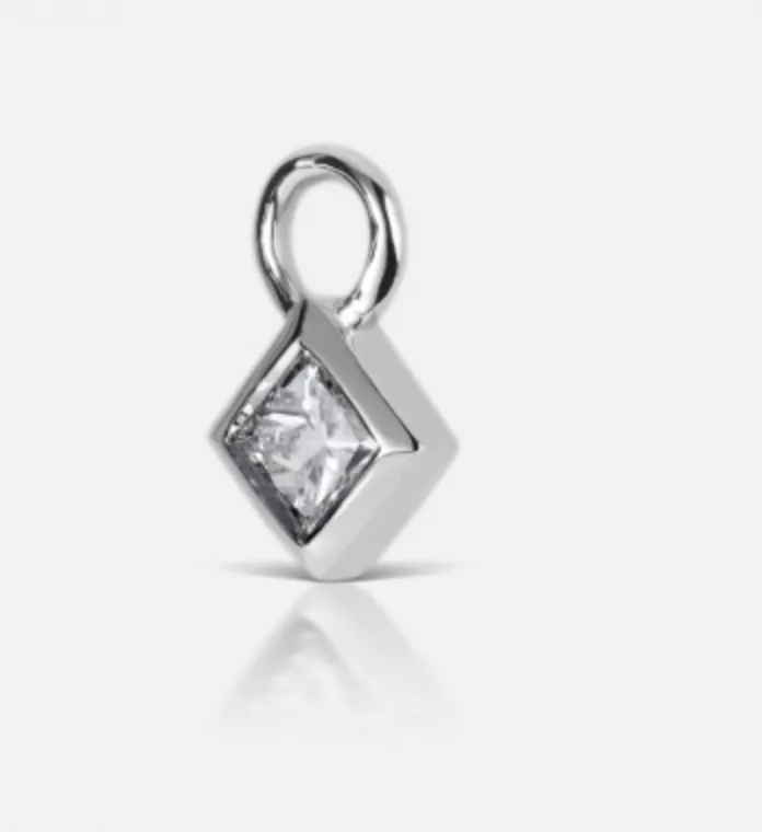Maria Tash 3mm Diamond Princess Charm Charm Necklaces