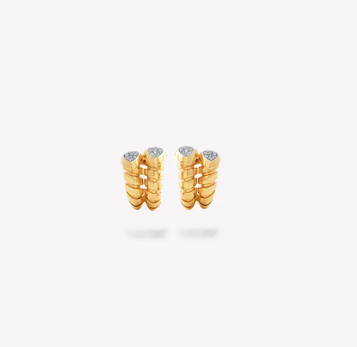 Marina B Earrings Trisolina Pav Diamond Double Earrings