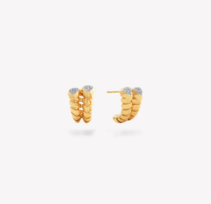 Marina B Earrings Trisolina Pav Diamond Double Earrings