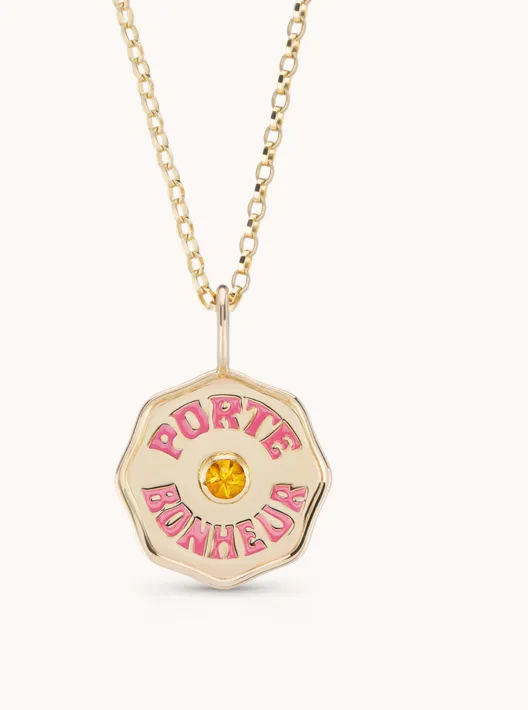 Marlo Laz Charm Necklaces Mini Enamel Porte Bonheur charm
