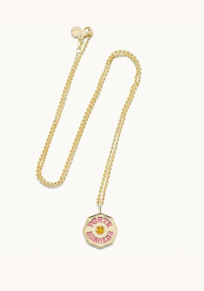 Marlo Laz Charm Necklaces Mini Enamel Porte Bonheur charm