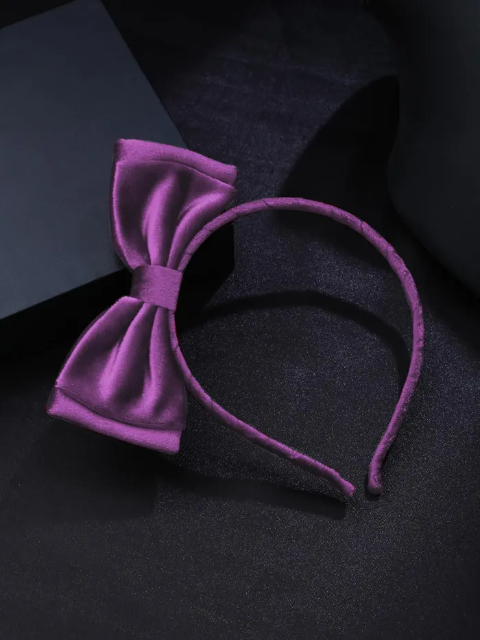 Melbees by Yellow Chimes Hair Bands for Kids Purple Bow Hairbands Headbands for Girls Head Bands Hair Accessories for Girls and Kids Yellow Chimes Necklaces
