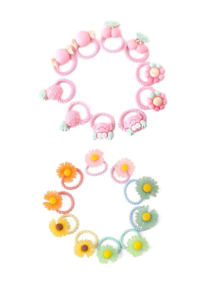 Melbees by Yellow Chimes Necklaces Melbees by Yellow Chimes Rubber Bands for Girls Kids Hair Accessories for Girls Hair Tie 20 Pcs Cute Characters Rubberbands for Kids Ponytail Holder For Baby Girls Toddlers