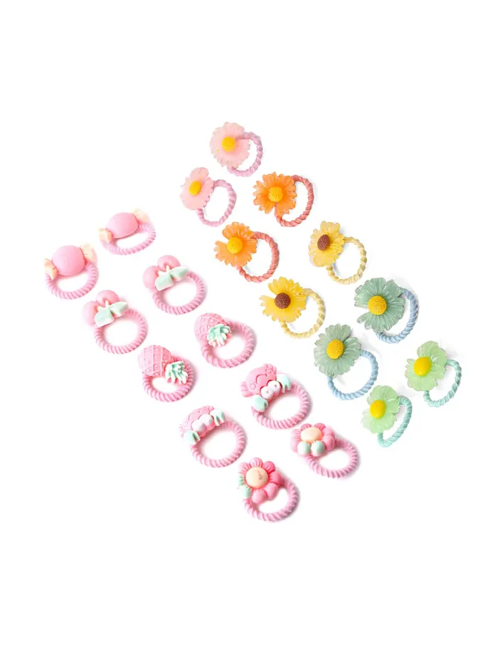 Melbees by Yellow Chimes Necklaces Melbees by Yellow Chimes Rubber Bands for Girls Kids Hair Accessories for Girls Hair Tie 20 Pcs Cute Characters Rubberbands for Kids Ponytail Holder For Baby Girls Toddlers