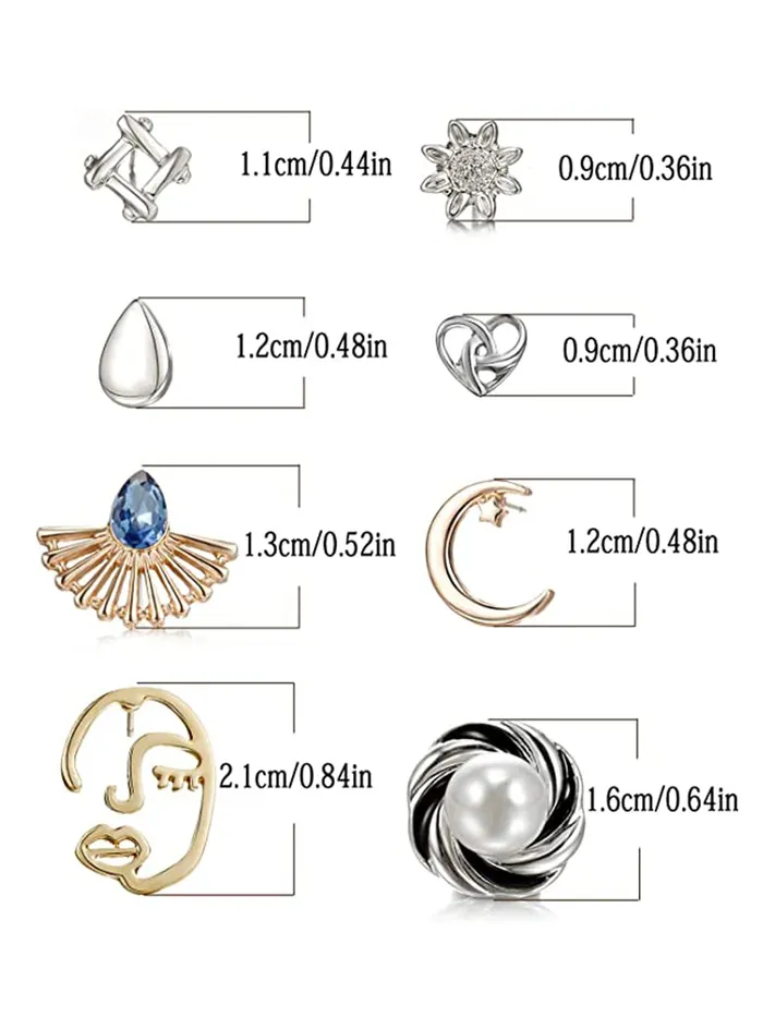 Melbees by Yellow Chimes Stud Earrings for Women Combo of 28 Pairs Studs Earrings GoldSilver Plated Causal Wear Stud Earrings Set for Women and Girls Melbees by Yellow Chimes Earrings