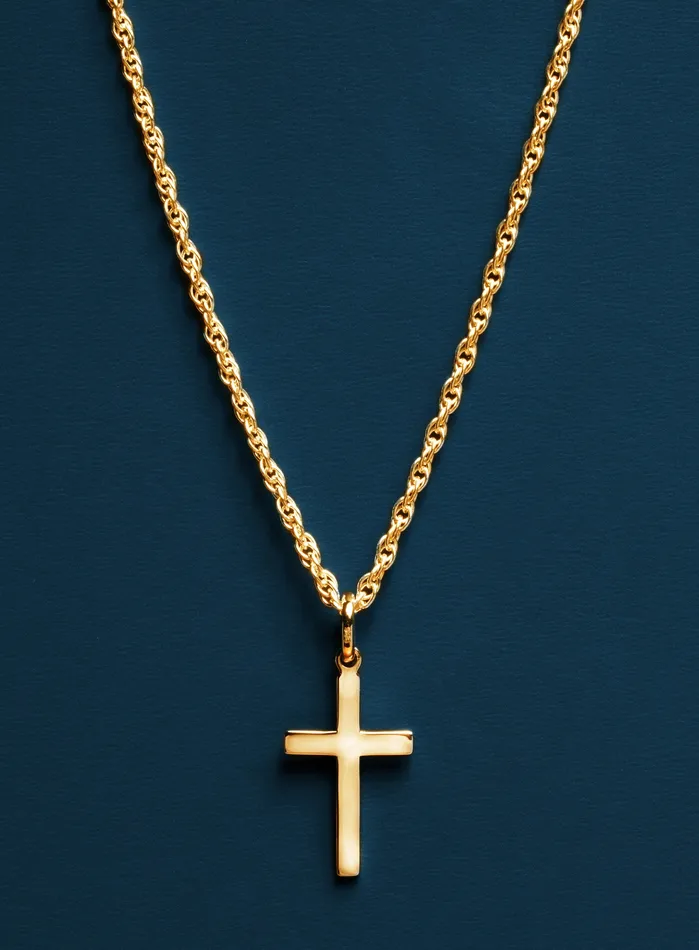 Mens Gold Cross Necklace Chain 14k Gold Filled Chain WE ARE ALL SMITH Mens Jewelry Clothing Necklaces
