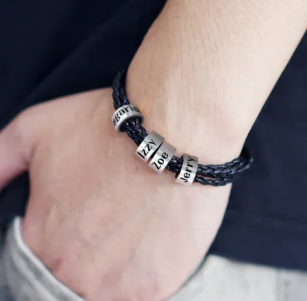 Mens Personalized Leather Bracelet The Signature Collection Co Bracelets