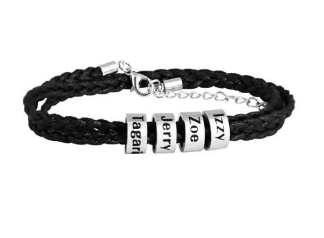 Mens Personalized Leather Bracelet The Signature Collection Co Bracelets