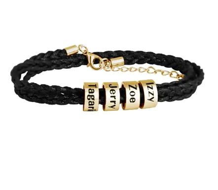 Mens Personalized Leather Bracelet The Signature Collection Co Bracelets