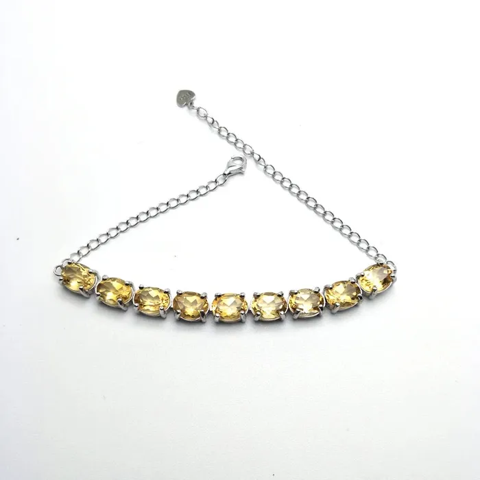 Metamorphidi Bracelets Sterling Silver 925 Vintage Citrine Bracelet