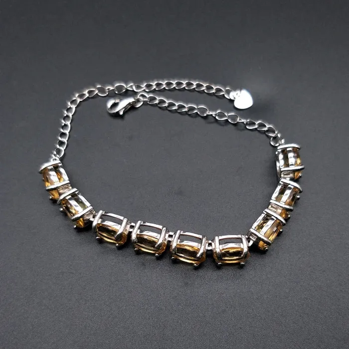 Metamorphidi Bracelets Sterling Silver 925 Vintage Citrine Bracelet