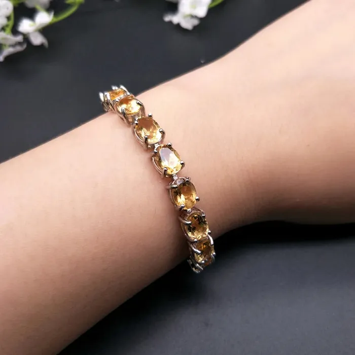 Metamorphidi Bracelets Sterling Silver 925 Vintage Citrine Bracelet