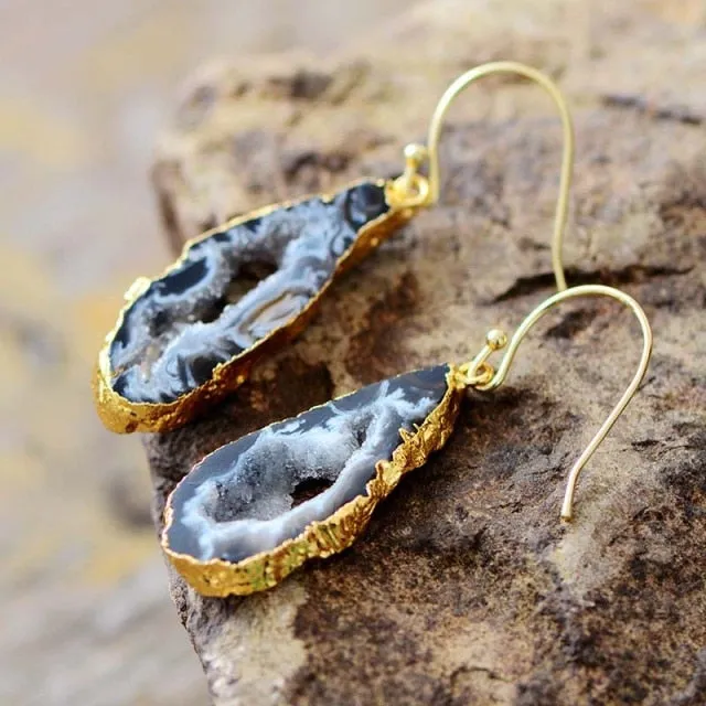 metamorphidi Earrings Natural Agate Dangle Earrings Stunning Gemstone Jewelry