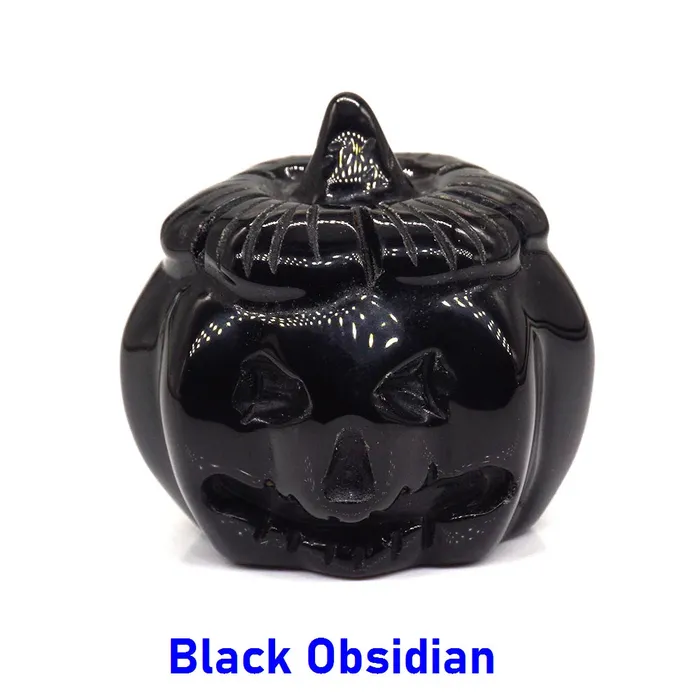 Metamorphidi Rings Pumpkin Skull Statue Natural Stone Ornament