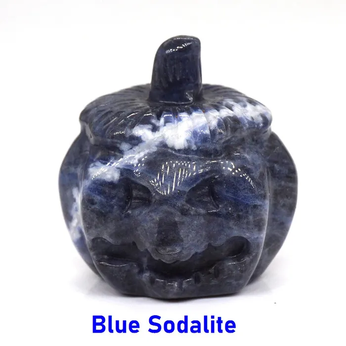 Metamorphidi Rings Pumpkin Skull Statue Natural Stone Ornament