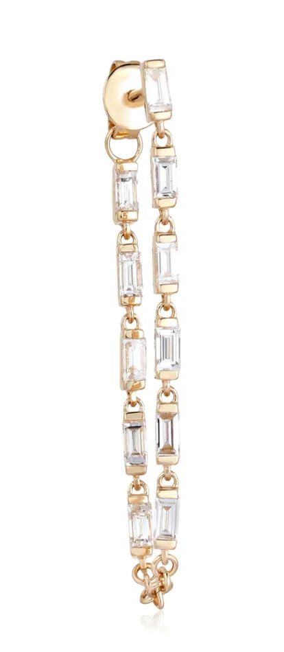 Millo Jewelry BAGUETTE DIAMOND DROP EARRINGS SINGLE Earrings