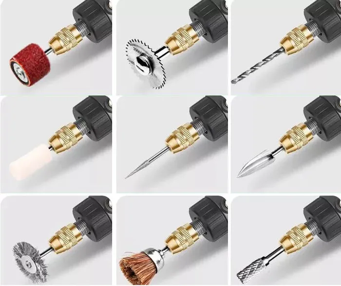 Mini Electric Drill Set Variable Speed with EU AC Adapter Resinarthub Rings