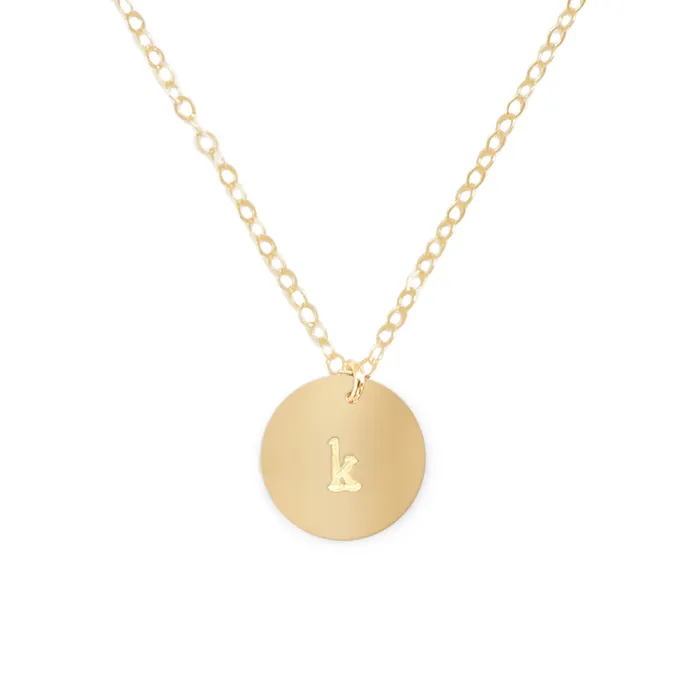 Miraya Mini Monogram Disc Necklace Zen and Zuri Necklaces