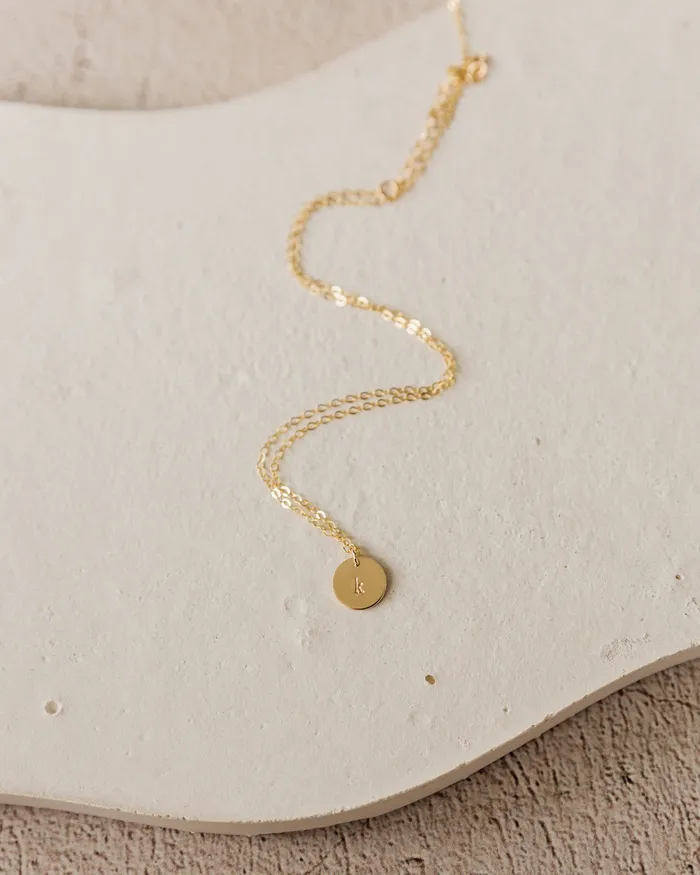 Miraya Mini Monogram Disc Necklace Zen and Zuri Necklaces