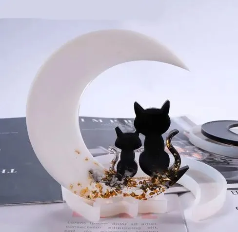 MoonKitten Shaped Silicone Mold for Resin art Resin Art Hub Necklaces