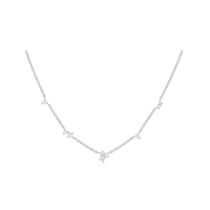 Multi Diamond Cluster Necklace ef collection Necklaces