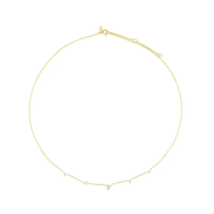 Multi Diamond Cluster Necklace ef collection Necklaces