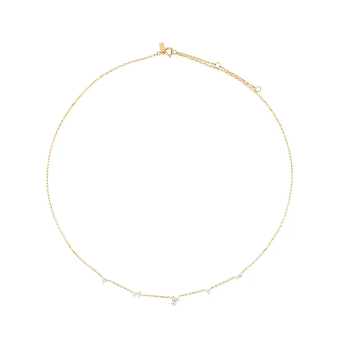 Multi Diamond Cluster Necklace ef collection Necklaces